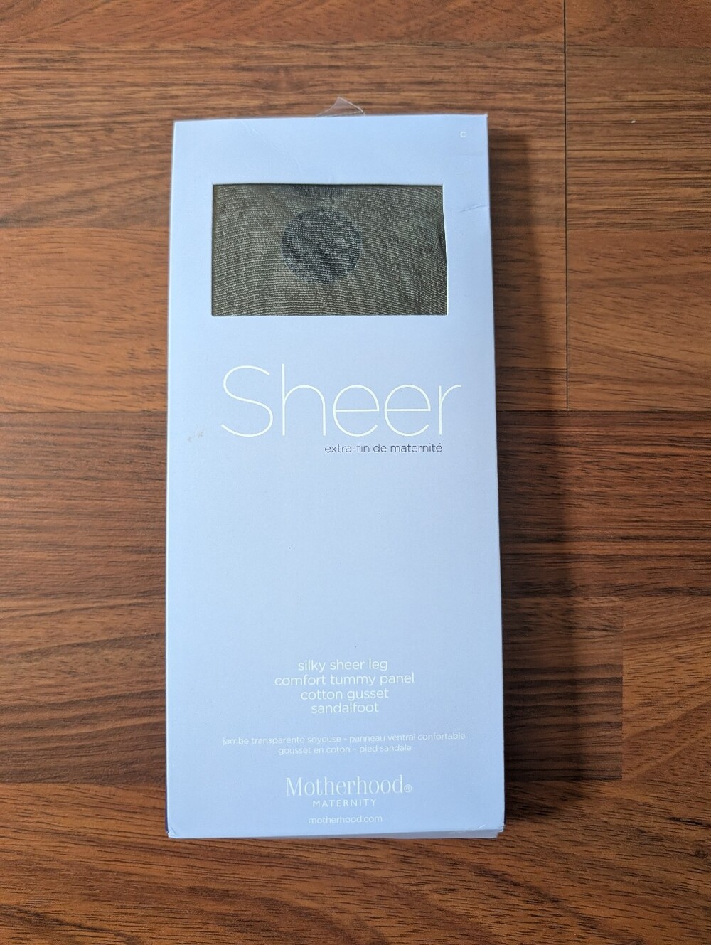 Motherhood Maternity Silky Sheer Tights Comfort Tummy Panel Sandalfoot NWT